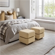 ZUO Haki Polyester Fabric Upholstered Ottoman in Multi-Color
