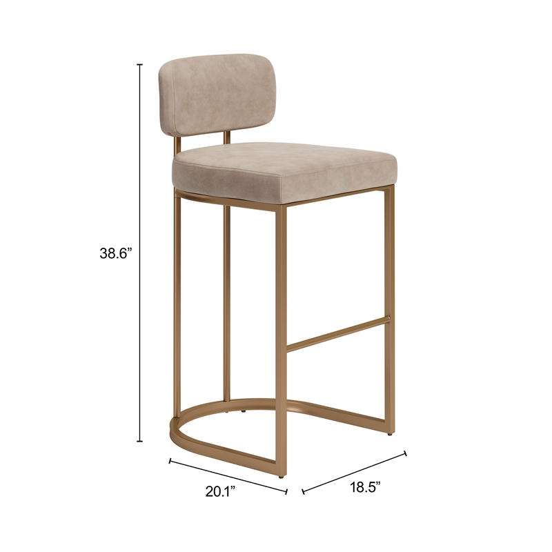 Velar Barstool (Set of 2) Beige
