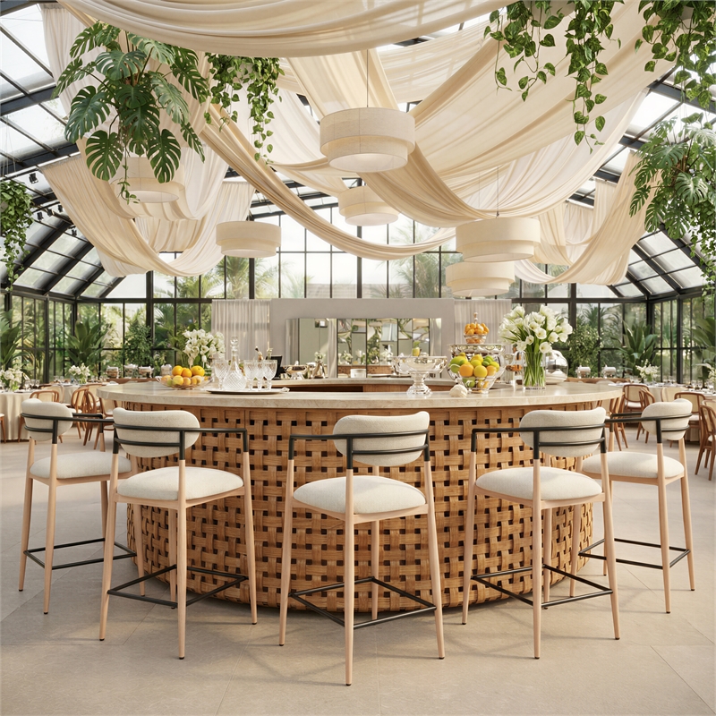 Equinox Counter Stool Oyster Gray & Natural