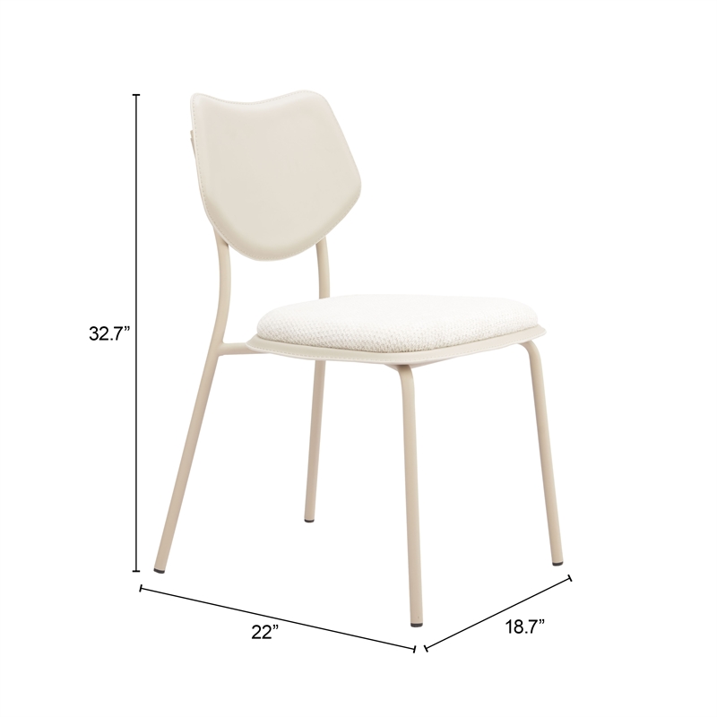 Zeal Dining Chair (Set of 4) Light Gray & Beige
