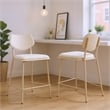 ZUO Zeal Faux Leather Counter Stool in Light Gray & Beige (Set of 4)