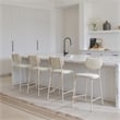 ZUO Zeal Faux Leather Counter Stool in Light Gray & Beige (Set of 4)