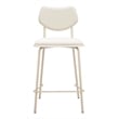 ZUO Zeal Faux Leather Counter Stool in Light Gray & Beige (Set of 4)