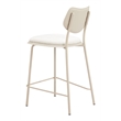 ZUO Zeal Faux Leather Counter Stool in Light Gray & Beige (Set of 4)