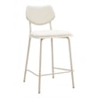 ZUO Zeal Faux Leather Counter Stool in Light Gray & Beige (Set of 4)