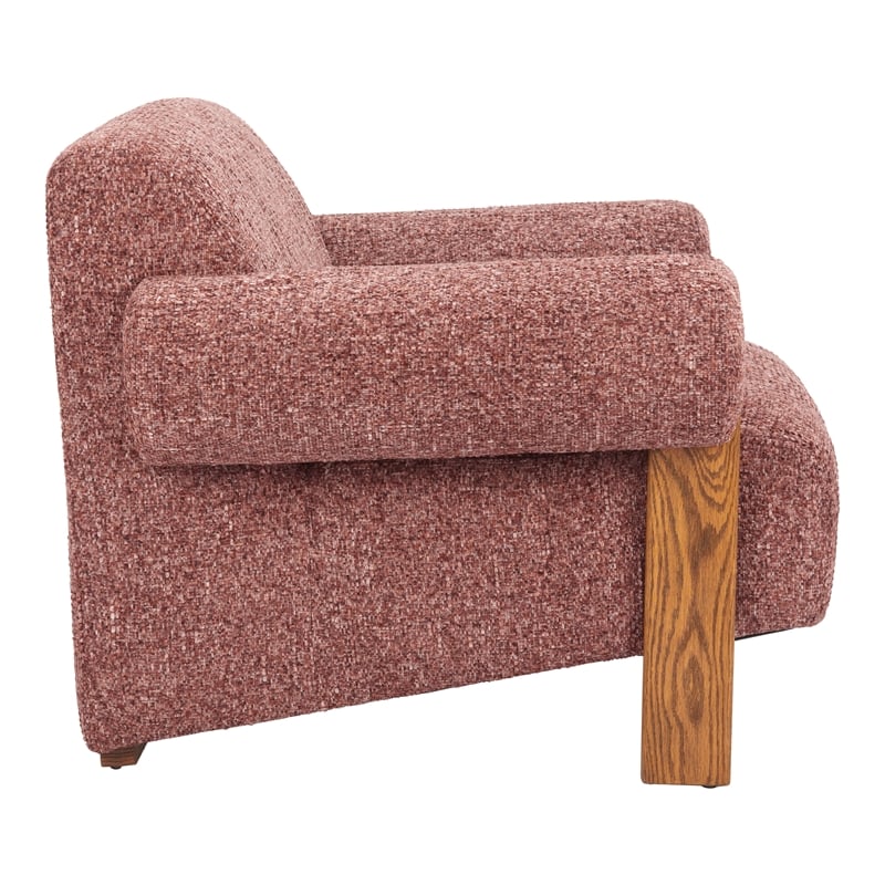 ZUO Verity Accent Chair with Solid Ash Wood Legs in Copper
