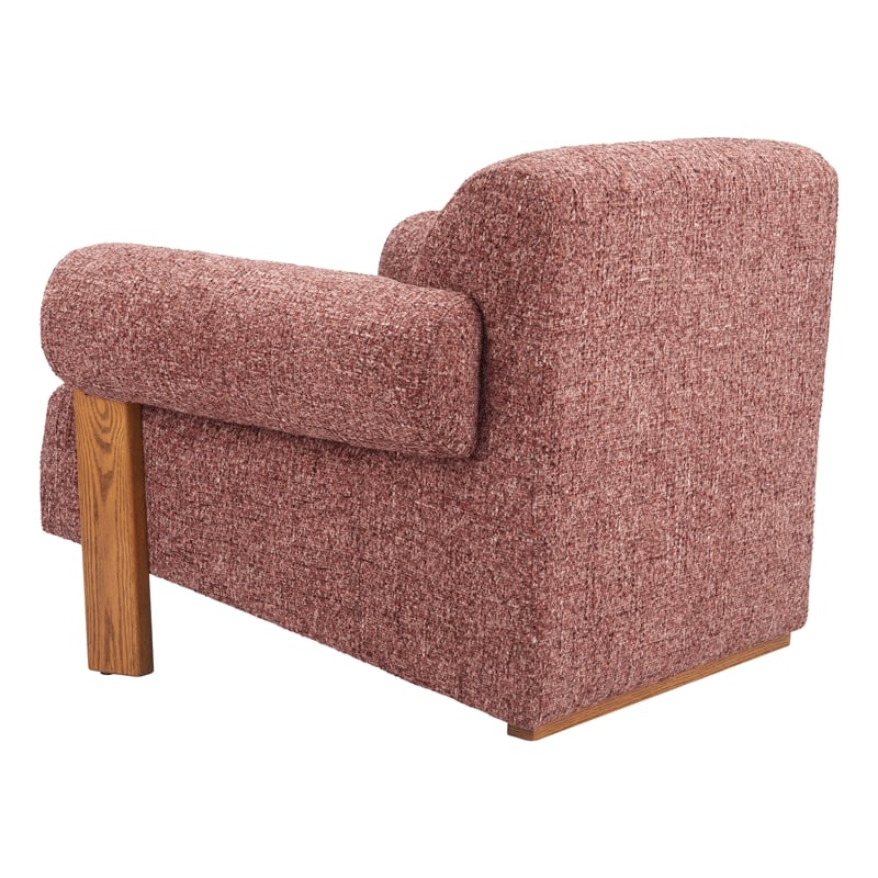 ZUO Verity Accent Chair with Solid Ash Wood Legs in Copper