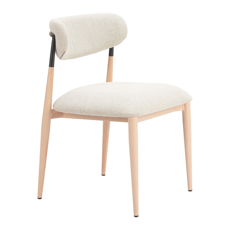 Equinox Armless Dining Chair (Set of 2) Oyster Gray & Natural