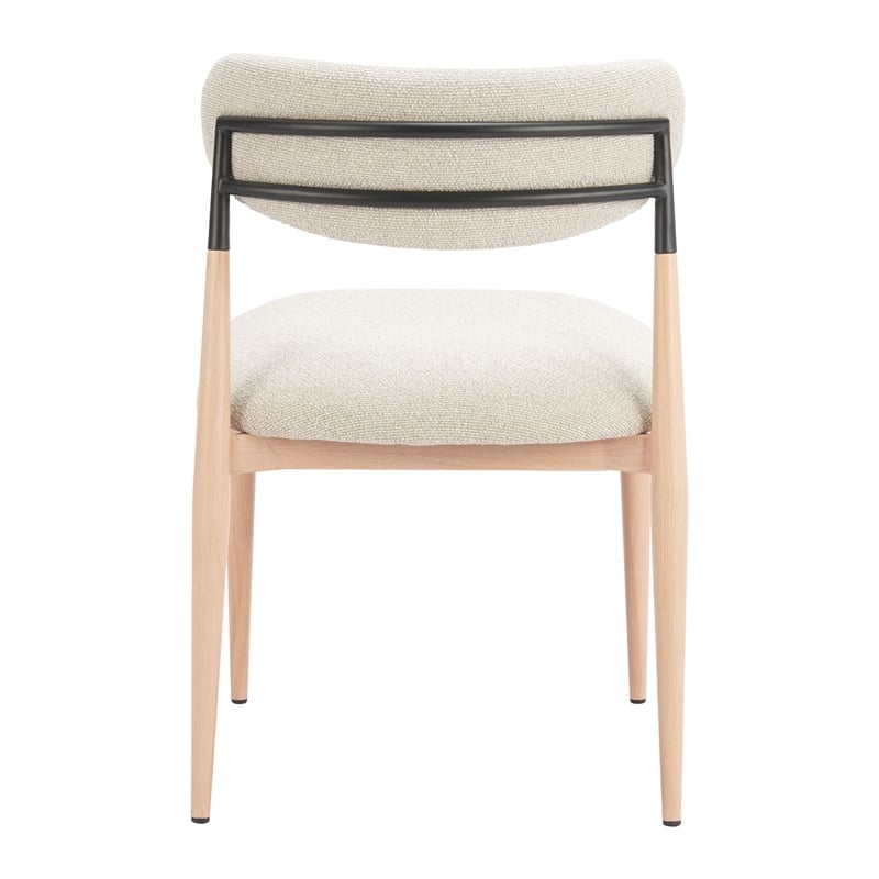 Equinox Armless Dining Chair (Set of 2) Oyster Gray & Natural