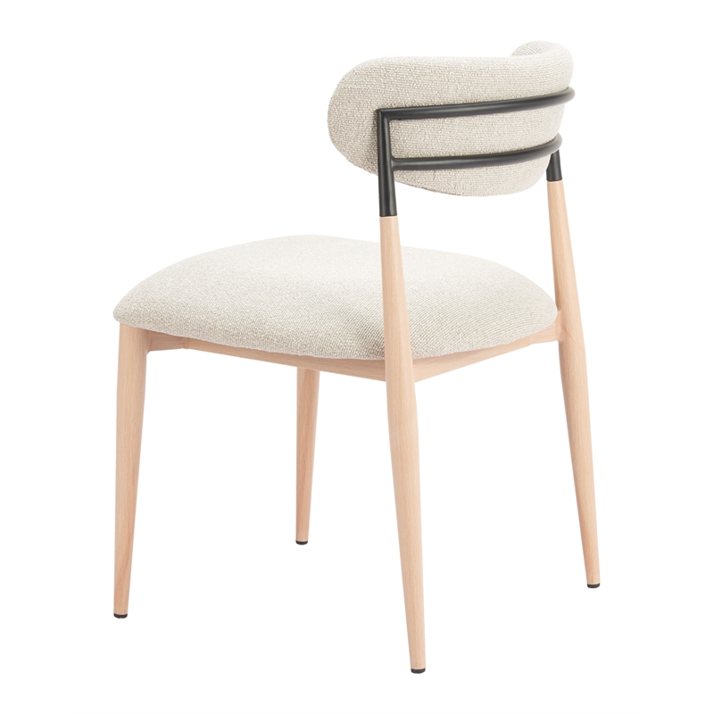 Equinox Armless Dining Chair (Set of 2) Oyster Gray & Natural