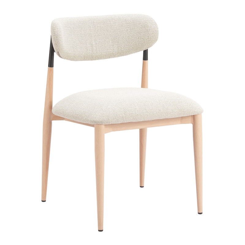 Equinox Armless Dining Chair (Set of 2) Oyster Gray & Natural