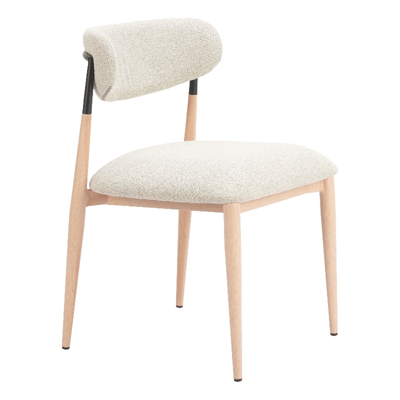 Equinox Armless Dining Chair (Set of 2) Oyster Gray & Natural