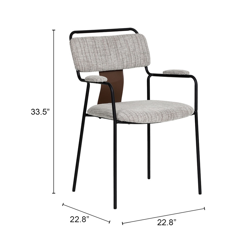 Couva Dining Chair (Set of 2) Gray Tweed