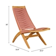 ZUO Rova Solid Wood with Synthetic Rattan Weave Lounge Chair in Terracotta