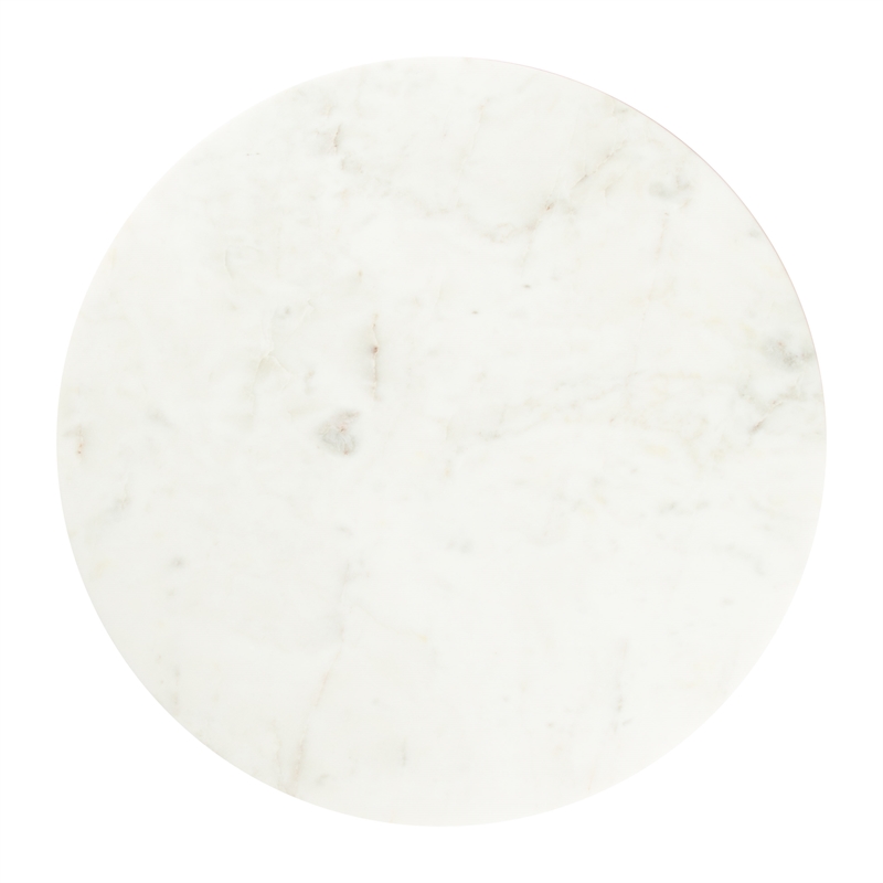 ZUO Tova Round Marble Top Side Table in Multi-Color