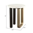 ZUO Elyn Round Marble Top Side Table in Multi-Color