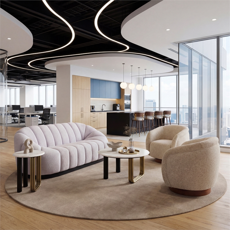 ZUO Elyn Round Marble Top Side Table in Multi-Color