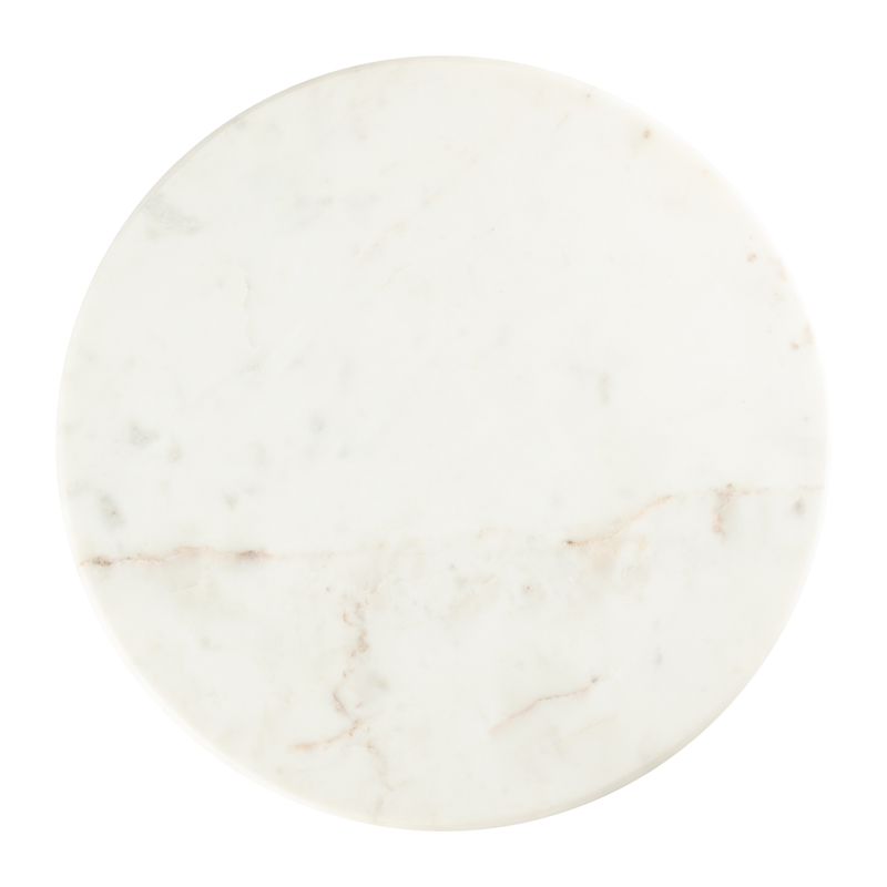 ZUO Elyn Round Marble Top Side Table in Multi-Color