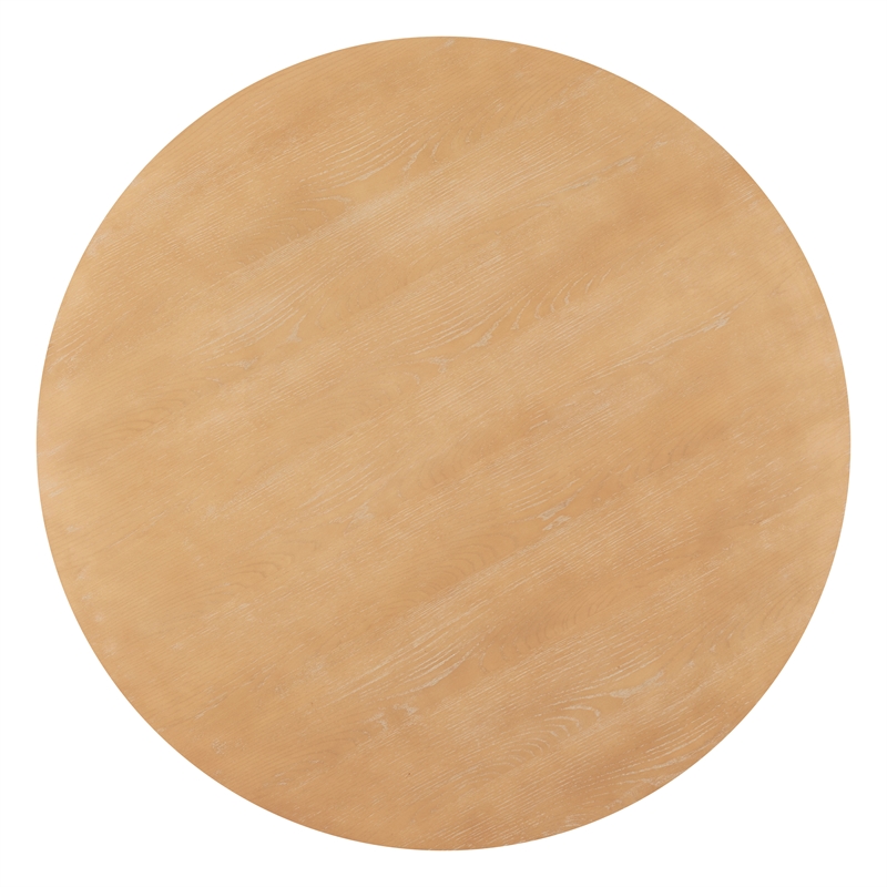 ZUO Tabi Solid Elm Wood Round Dining Table in Brown
