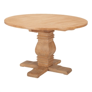 ZUO Tabi Solid Elm Wood Round Dining Table in Brown
