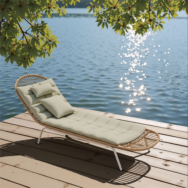 ZUO Skim Powder Coated Aluminum Chaise Lounge in Multi-Color