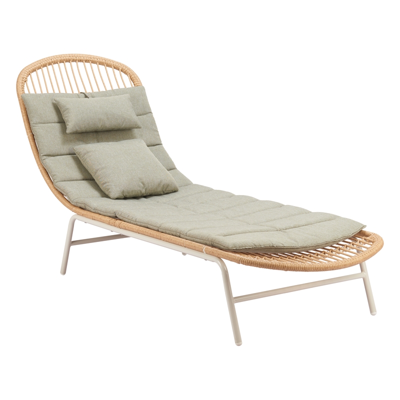 ZUO Skim Powder Coated Aluminum Chaise Lounge in Multi-Color