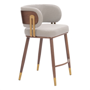 Brew Counter Stool Beige & Walnut