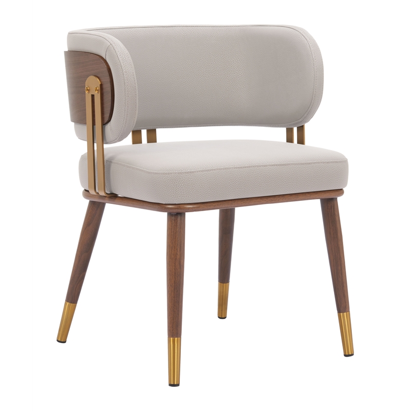 Brew Dining Chair Beige & Walnut