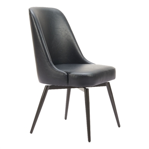 Keppel Swivel Dining Chair (Set of 2) Black