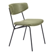 ZUO Charon Faux Leather Dining Chair in Green (Set of 2)