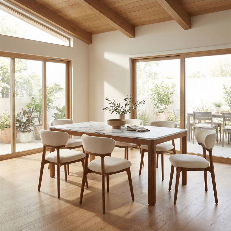 Cedar Dining Chair (Set of 2) White & Walnut