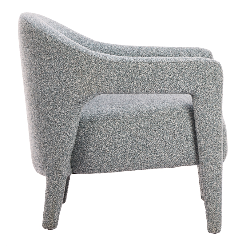 ZUO Eluma Shearling Style Fabric Accent Chair in Dusty Teal