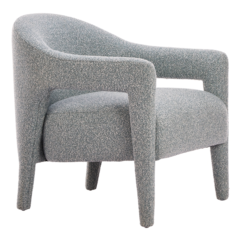 ZUO Eluma Shearling Style Fabric Accent Chair in Dusty Teal