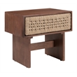 ZUO Amaria Solid Wood 1-Drawer Bedroom Nightstand in Natural & Walnut
