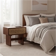 ZUO Amaria Solid Wood 1-Drawer Bedroom Nightstand in Natural & Walnut