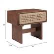 ZUO Amaria Solid Wood 1-Drawer Bedroom Nightstand in Natural & Walnut