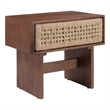 ZUO Amaria Solid Wood 1-Drawer Bedroom Nightstand in Natural & Walnut