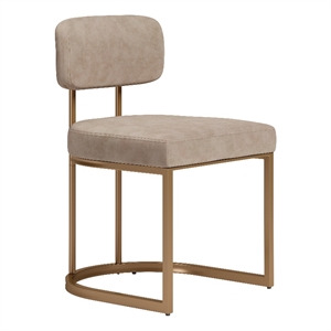 Velar Dining Chair (Set of 2) Beige & Bronze