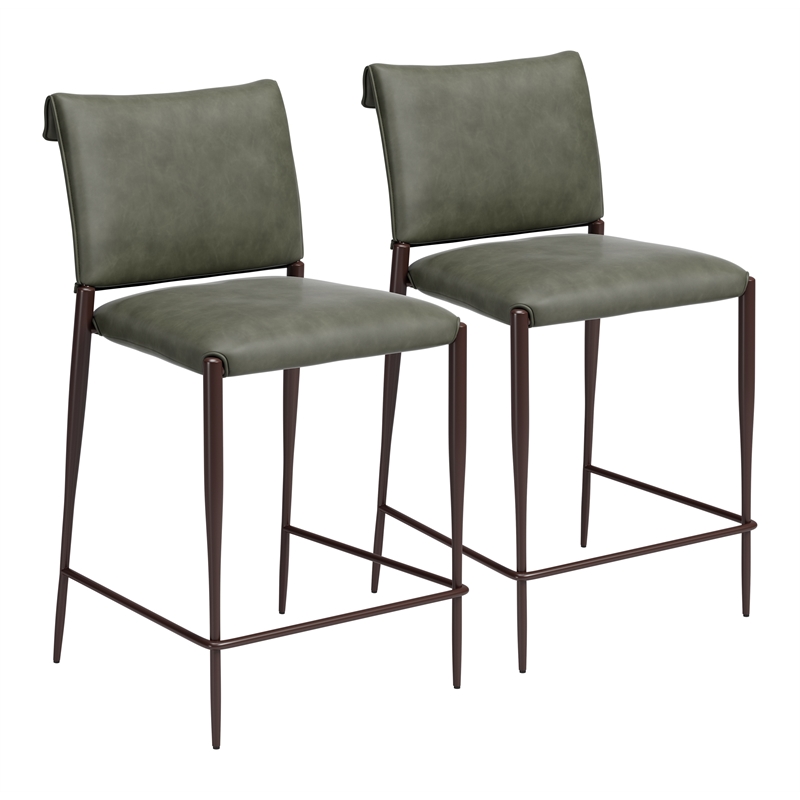 Freesia Counter Stool (Set of 2) Olive Green