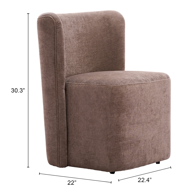 Bambun Dining Chair with Wheels Taupe