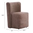 Bambun Dining Chair with Wheels Taupe