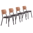 Ardenne Dining Chair (Set of 4) Black & Brown