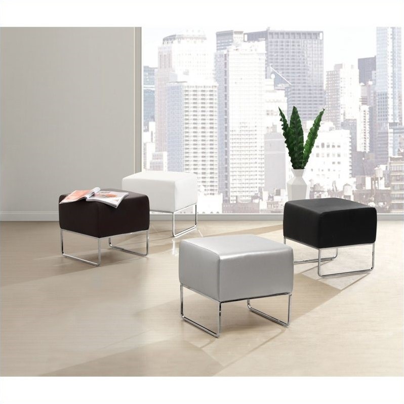 Zuo Plush Faux Leather Ottoman in Espresso Cymax Business