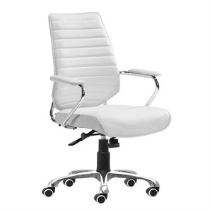 ZUO Enterprise Low Back Office Chair in White