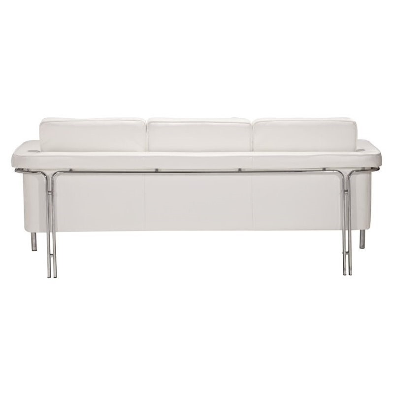 Zuo Singular Modern Faux Leather Sofa In White 900167 Zuo Singular Modern Faux Leather Sofa In White