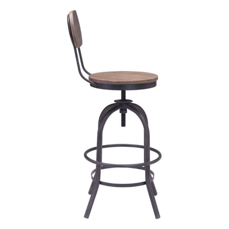ZUO Era 24"31" Twin Peaks Counter Stool in Natural 98182