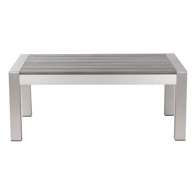 Zuo Cosmopolitan Outdoor Coffee Table In Gray