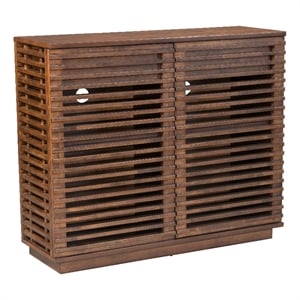 ZUO Linea Solid Fir Wood Cabinet in Rich Walnut