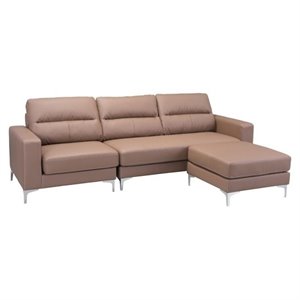 Zuo Versa Faux Leather Sectional in Brown