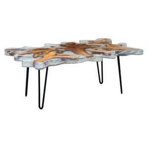 Zuo Jigsaw Glass Coffee Table in Gray